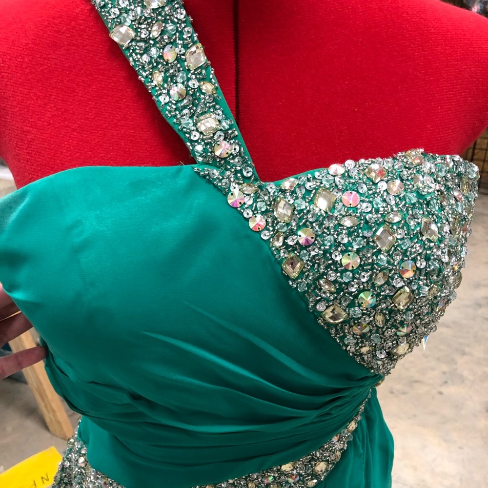 Long green formal dress
